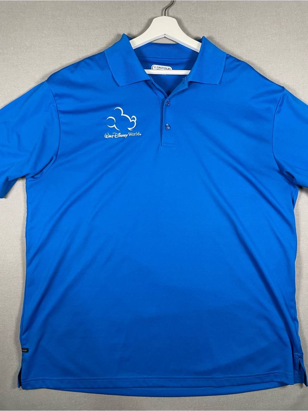 Walt Disney World Golf Polo Shirt Mens 2XL Ontour Blue Embroidered Mickey Logo